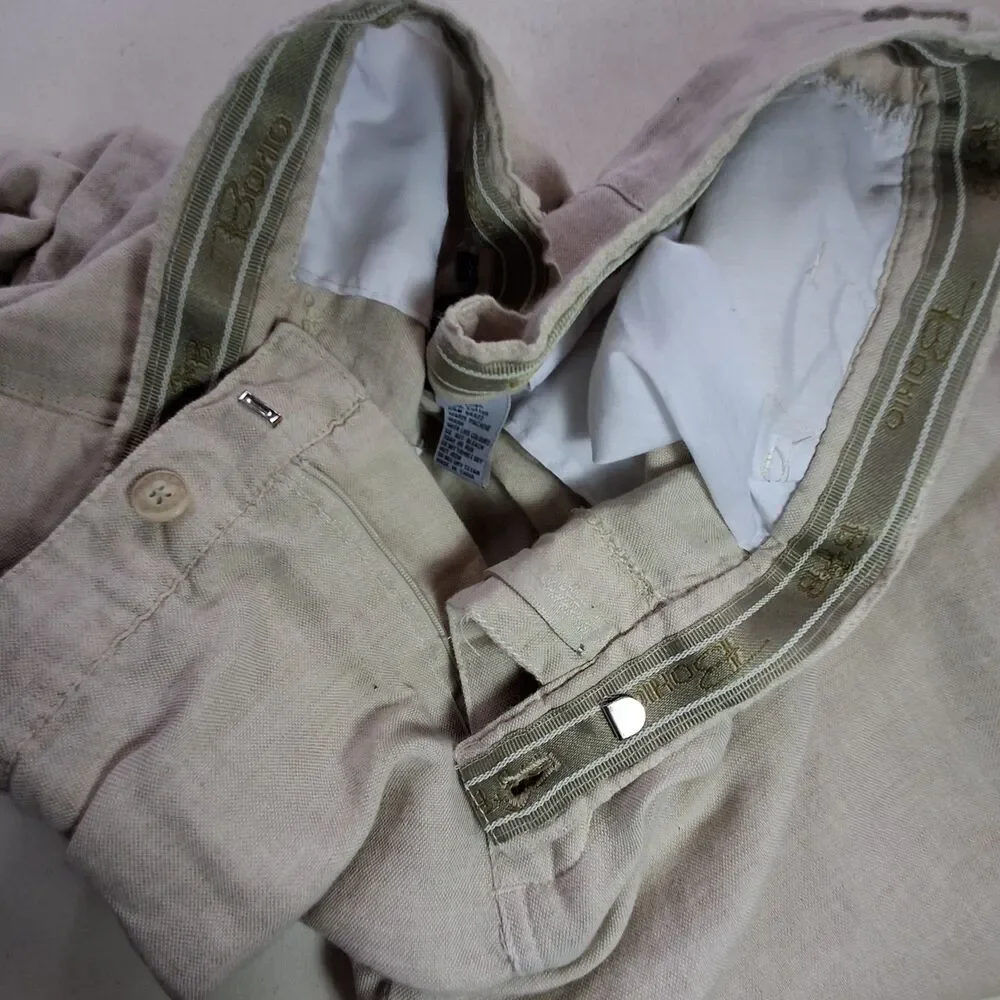 Bohio Linen Blend Tan Pants Chinos Mens 38x32 Casual Beach Summer Officewear